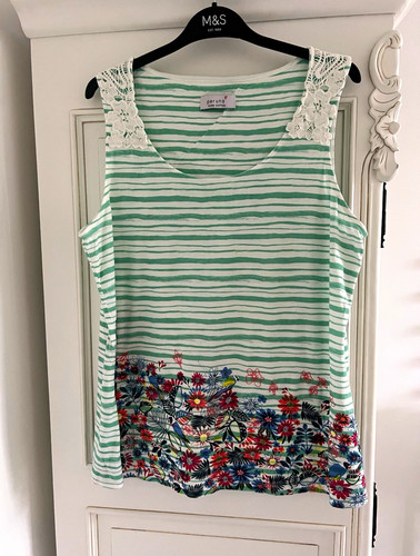 Per una top green - per, stripe