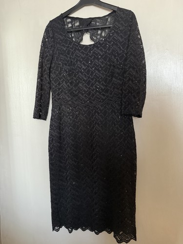 Black lace sequin sheath - sequin,