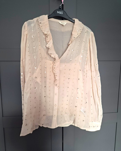 Per una beige sheer sequin - per,