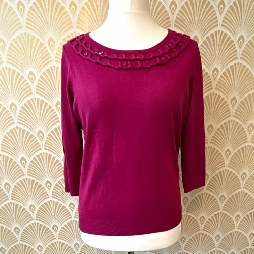Per una purple beaded neck - una,
