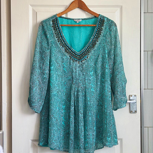 Per una turquoise embellished - per,