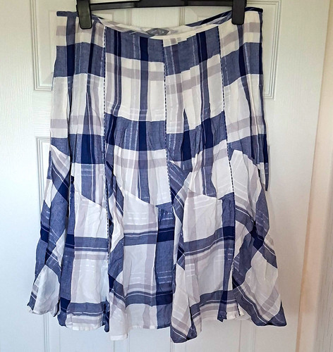 Per una blue white check - una, blue/white